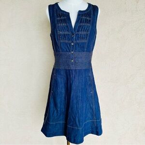 Karen Millen England Indigo Denim Dress / Pockets and Belt Loop!